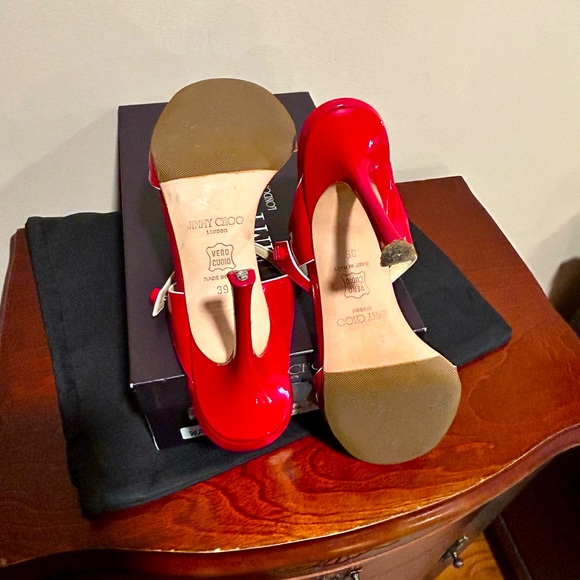 Jimmy Choo Patent Leather Candy Apple Red heels - Picture 6 of 7